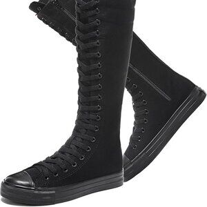 YUANBU Black High-Top Lace-Up Women's Shoes Size 41